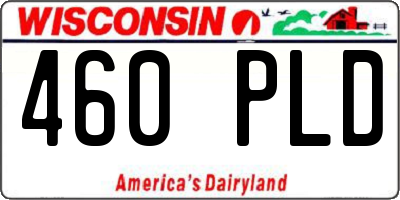 WI license plate 460PLD