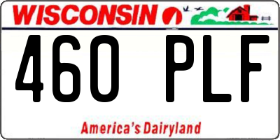 WI license plate 460PLF