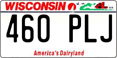 WI license plate 460PLJ