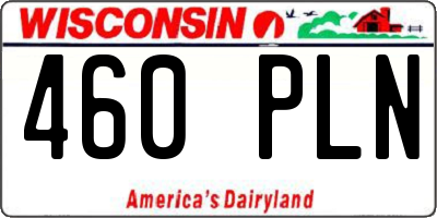 WI license plate 460PLN