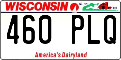 WI license plate 460PLQ