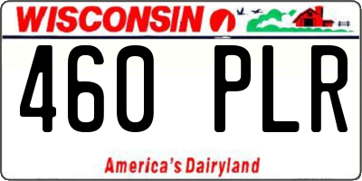 WI license plate 460PLR