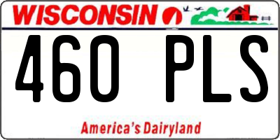 WI license plate 460PLS