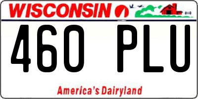 WI license plate 460PLU
