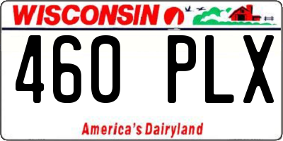 WI license plate 460PLX