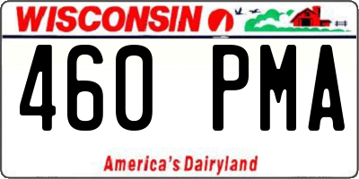 WI license plate 460PMA