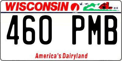 WI license plate 460PMB