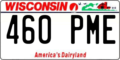 WI license plate 460PME
