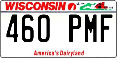 WI license plate 460PMF