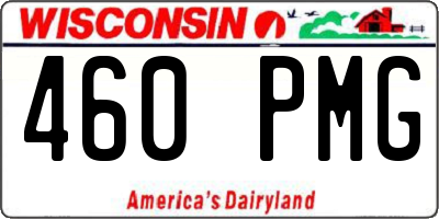 WI license plate 460PMG