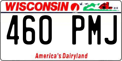 WI license plate 460PMJ