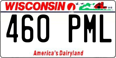 WI license plate 460PML