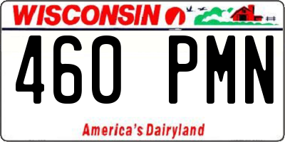 WI license plate 460PMN