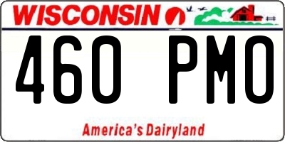 WI license plate 460PMO