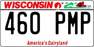 WI license plate 460PMP