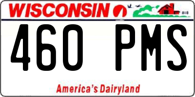 WI license plate 460PMS