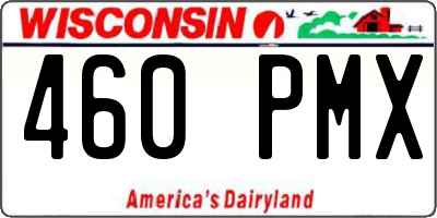 WI license plate 460PMX