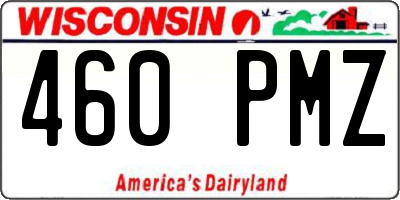 WI license plate 460PMZ