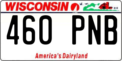 WI license plate 460PNB