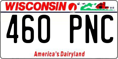 WI license plate 460PNC