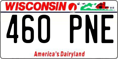 WI license plate 460PNE