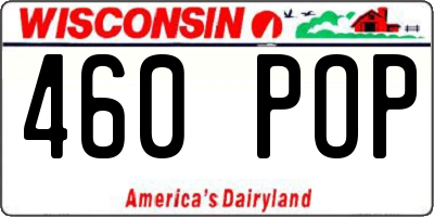 WI license plate 460POP