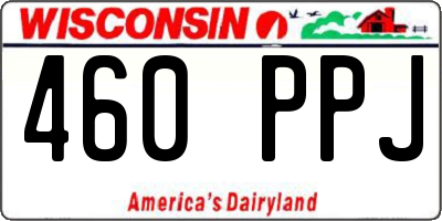 WI license plate 460PPJ