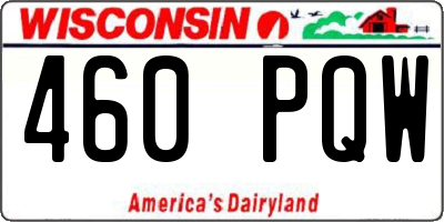 WI license plate 460PQW