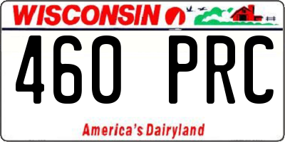 WI license plate 460PRC