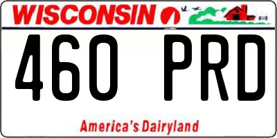 WI license plate 460PRD