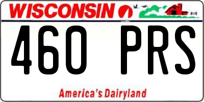 WI license plate 460PRS