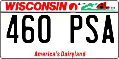 WI license plate 460PSA