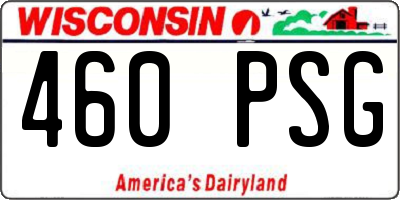 WI license plate 460PSG