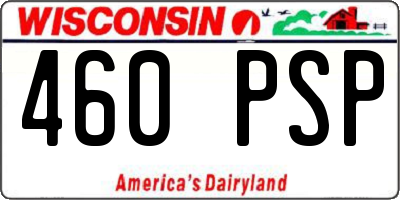 WI license plate 460PSP