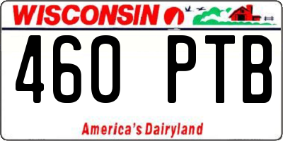 WI license plate 460PTB