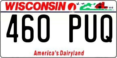 WI license plate 460PUQ