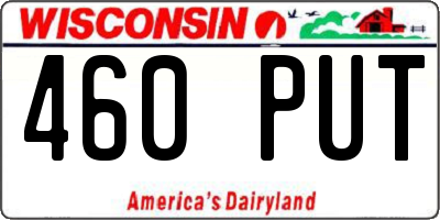 WI license plate 460PUT