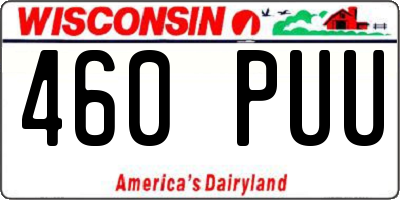 WI license plate 460PUU