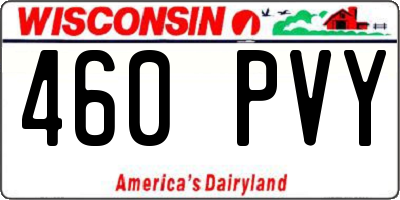 WI license plate 460PVY