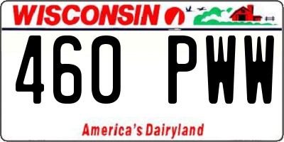 WI license plate 460PWW