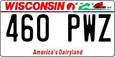 WI license plate 460PWZ
