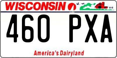 WI license plate 460PXA