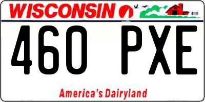 WI license plate 460PXE