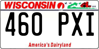 WI license plate 460PXI