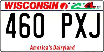 WI license plate 460PXJ