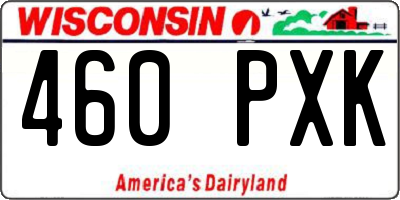 WI license plate 460PXK