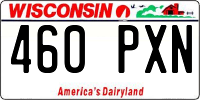 WI license plate 460PXN
