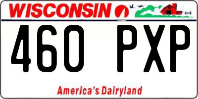 WI license plate 460PXP