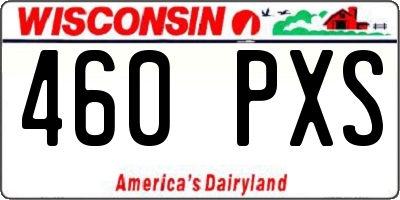 WI license plate 460PXS