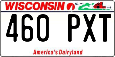 WI license plate 460PXT